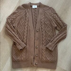 Wilfred Cable Knit Cardigan in Brown